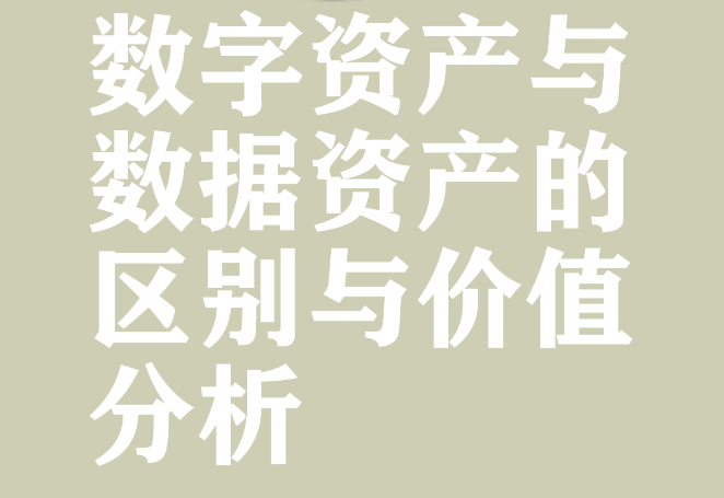 数字资产与数据资产有什么差别；本文将深度解析